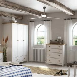 Steens Heston White And Pine 3 Door Wardrobe