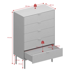 Steens Soma 5 Drawer Chest Black Baths