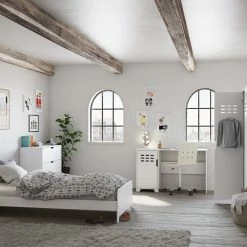 Steens Loke Bed Side Table White