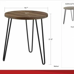 Dorel Home Owen Round End Table Grey