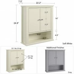Dorel Home Franklin Wall Cabinet Bath Accessories