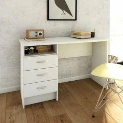 Furniture To Go Function Plus Desk 3 Drawers In White