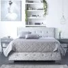 Better Bed Company Better Side Opening Crushed Velvet Grey Ottoman Bed Beds