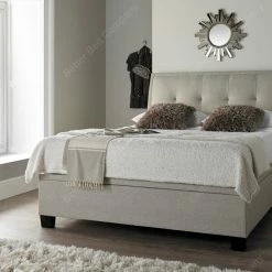 Beds Kaydian Accent Pendle Oatmeal Ottoman Bed Frame