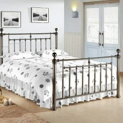 Time Living Alexander Crystal Black Nickel Bed Frame