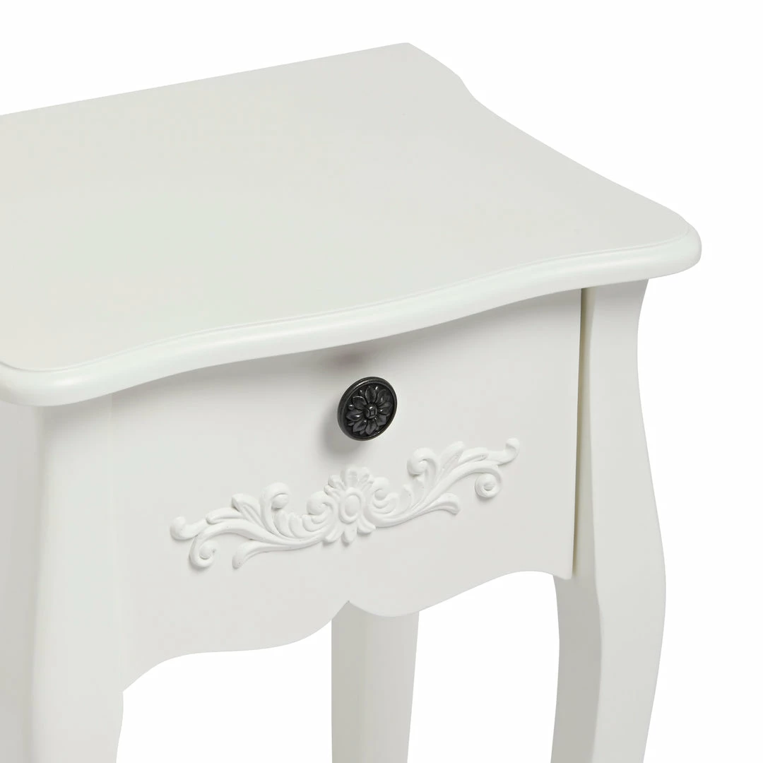 Baths LPD Furniture Antoinette 1 Drawer White Nighstand