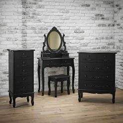 Baths LPD Furniture Antoinette Black Tallboy