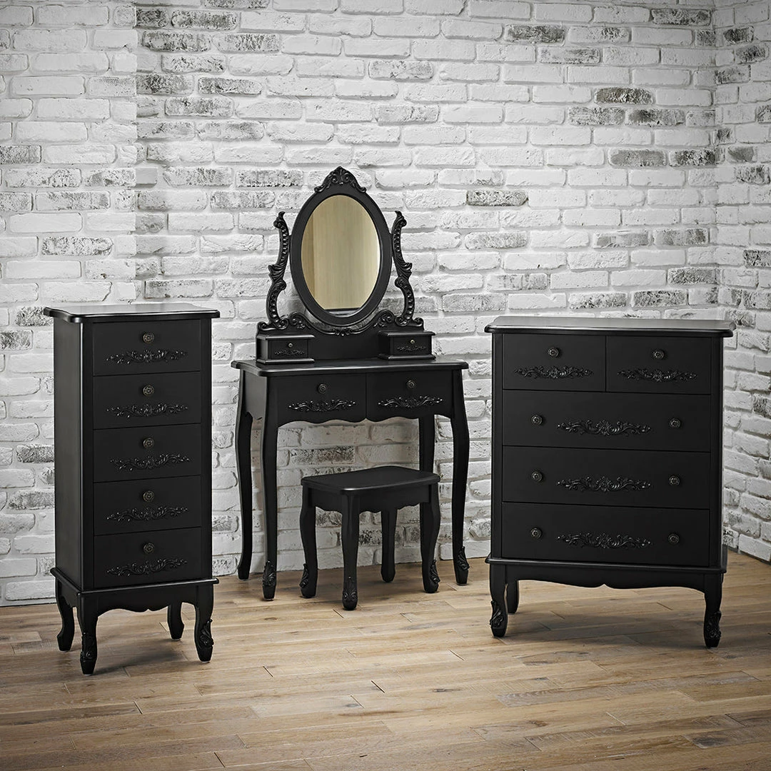 Baths LPD Furniture Antoinette Black Tallboy