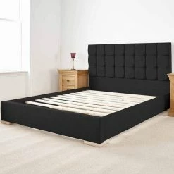 Asp Beds Bankers Black Fabric Bed