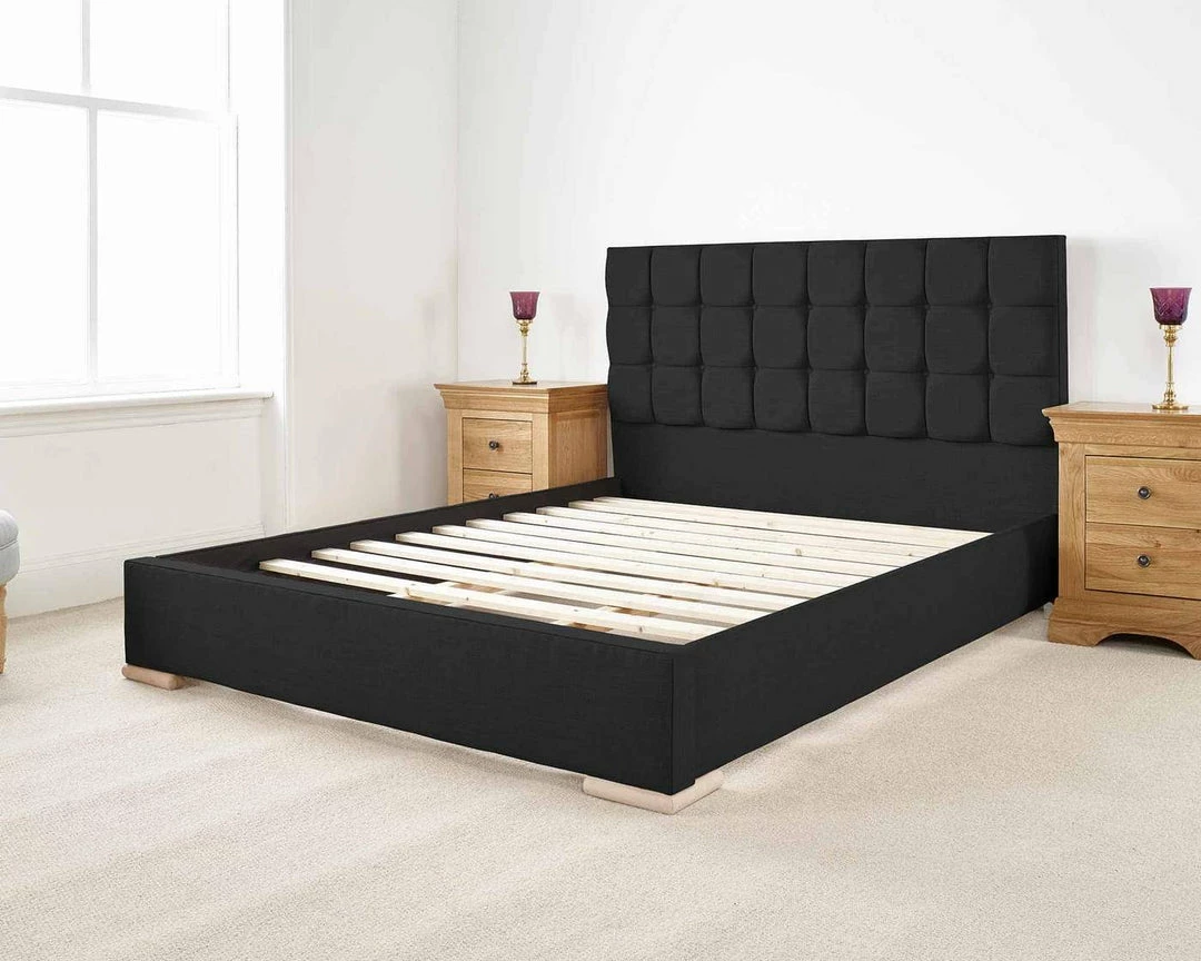 Asp Beds Bankers Black Fabric Bed