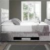 Kaydian Barnard Velvet Silver Crush Ottoman TV Bed TV Beds