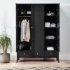 Steens Baroque Black 3 Door 2 Draw Wardrobe