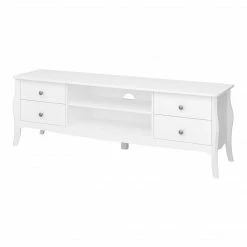 Steens Baroque White Wide TV Table Baths