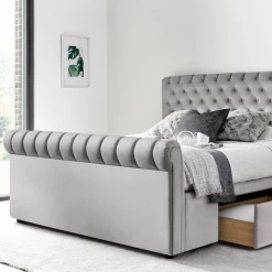 Bedmaster Deacon 2 Drawer Storage Chesterfield Sleigh Bed Beds