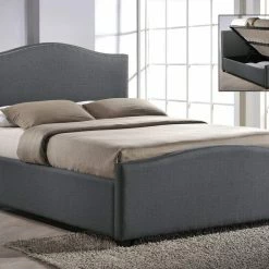 Beds Time Living Brunswick Grey Fabric Ottoman Bed
