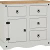 Seconique Furniture Corona Grey And Pine 1 Door 4 Drawer Sideboard