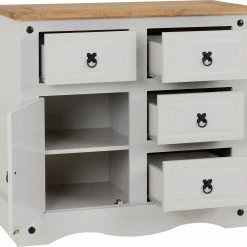 Seconique Furniture Corona Grey And Pine 1 Door 4 Drawer Sideboard