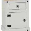 Seconique Furniture Corona Grey And Pine 1 Drawer 1 Door Bedside Table Baths