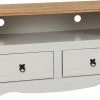 Seconique Furniture Corona 2 Drawer Flat Screen TV Unit Grey And Pine Baths