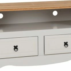 Seconique Furniture Corona 2 Drawer Flat Screen TV Unit Grey And Pine Baths