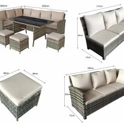 Signature Weave Charlotte Corner Dining Set With Poly Wood Table