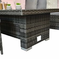 Signature Weave Charlotte Corner Dining Set With Poly Wood Lift Table