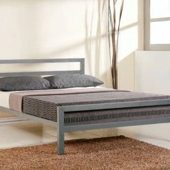 Time Living City Block Grey Metal Bed Frame