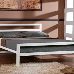 Time Living City Block White Metal Bed Frame Beds