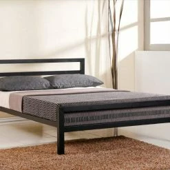 Time Living City Block Black Metal Bed Frame Beds