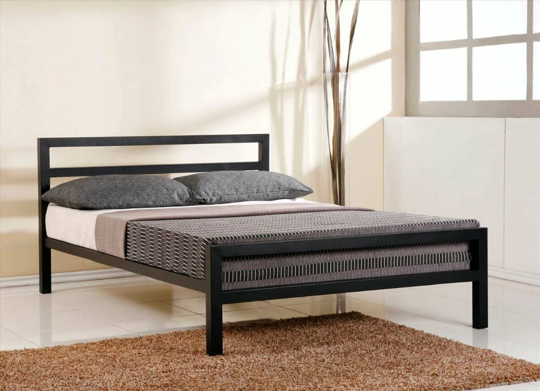 Time Living City Block Black Metal Bed Frame Beds