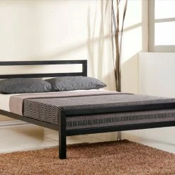 Time Living City Block Black Metal Bed Frame