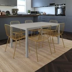 Baths Dorel Home Caden Wire Dining Chair Gold (set Of 2)