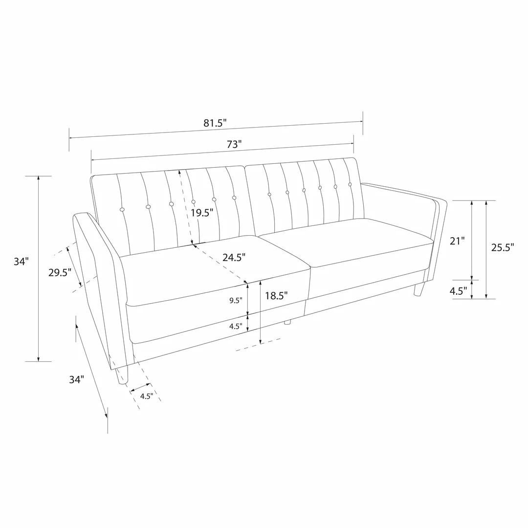 Dorel Home Pin Tufted Transitional Sofa Bed Baths