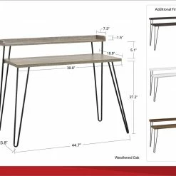 Dorel Home Haven Retro Desk With Riser