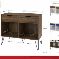 Dorel Home Concord Turntable Stand With Drawers