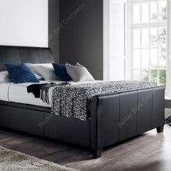 Kay Beds Dale Black Leather Bed