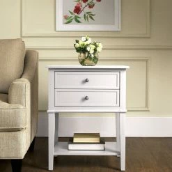 Dorel Home Franklin Accent Table With 2 Drawers