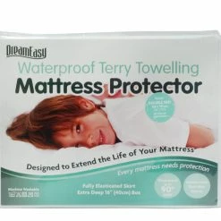 Dream Easy Waterproof Terry Toweling Mattress Protector Mattress Protectors