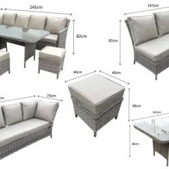 Signature Weave Edwina Corner Dining Set 3 Wicker Special Grey Baths