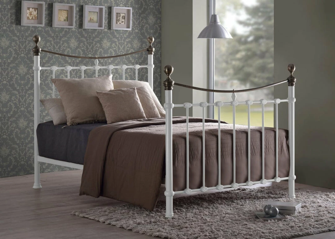Beds Time Living Elizabeth White Metal Bed Frame
