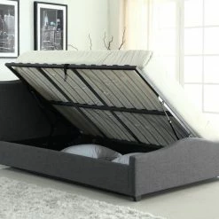 Heartlands Furniture Elle Grey Ottoman Bed