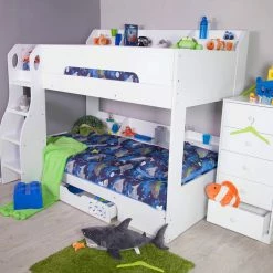 Furn Beds Febbie White Bunk Bed