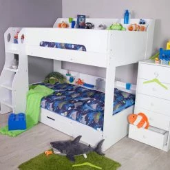 Furn Beds Febbie White Bunk Bed