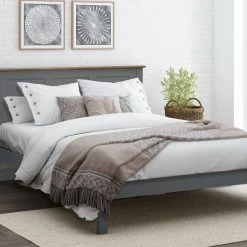 Beds Flintshire Furniture Conway Grey Painted Oak Bed Frame