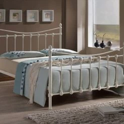Beds Time Living Florida Ivory Metal Bed Frame