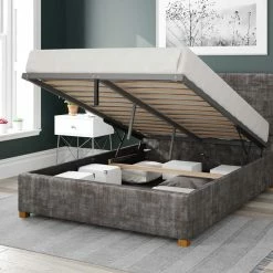 Better Bed Company Beds Better Peterborough Distressed Grey Ottoman Bed