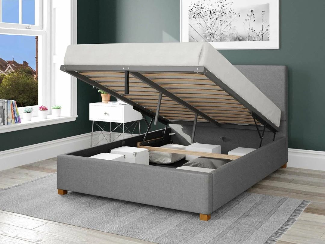 Better Bed Company Better Peterborough Fossil Grey Ottoman Bed Beds