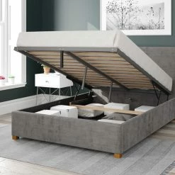 Better Bed Company Beds Better Peterborough Dusk Grey Ottoman Bed