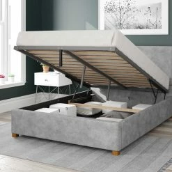 Better Bed Company Better Peterborough Silver Smoking Grey Ottoman Bed