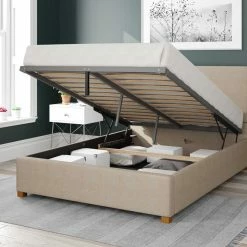 Better Bed Company Better Peterborough Cream Ottoman Bed Beds